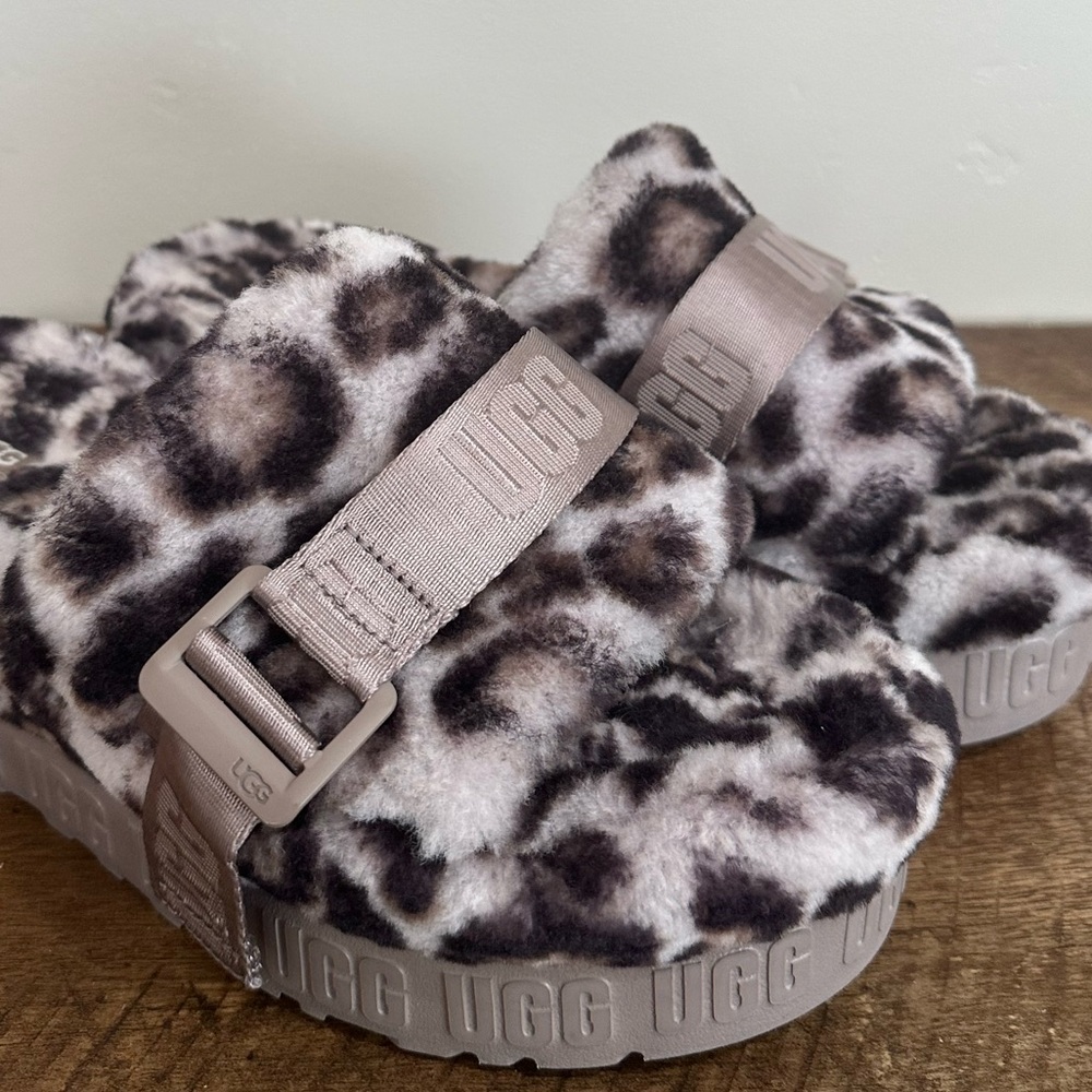 UGG Women's Fluffita Panther Print Slippers Slides Platform Sandals Size 8 - Picture 14 of 14